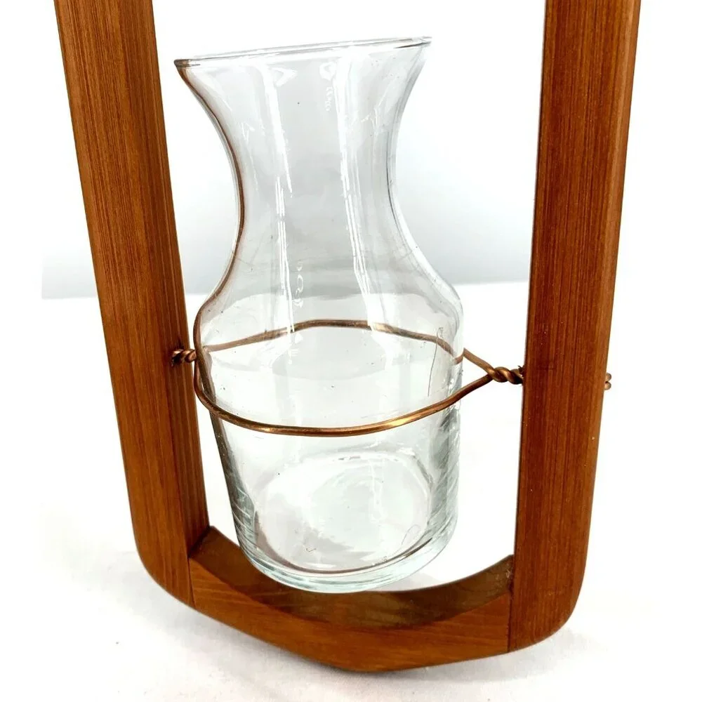 Wood and Glass Terrarium Starter Hanging Vase Plants Succulent Cactus 14